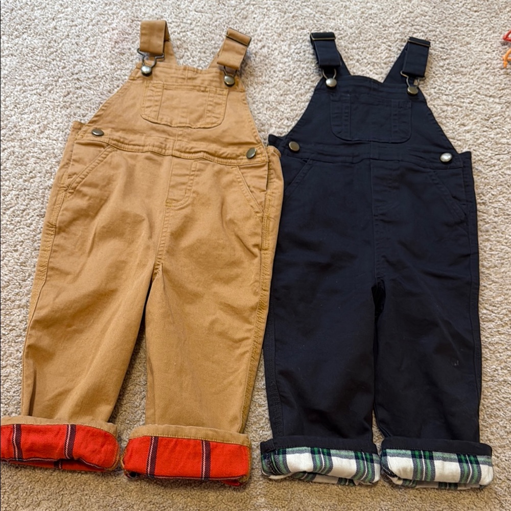 Kids Overalls Set - Tan and Black bundle